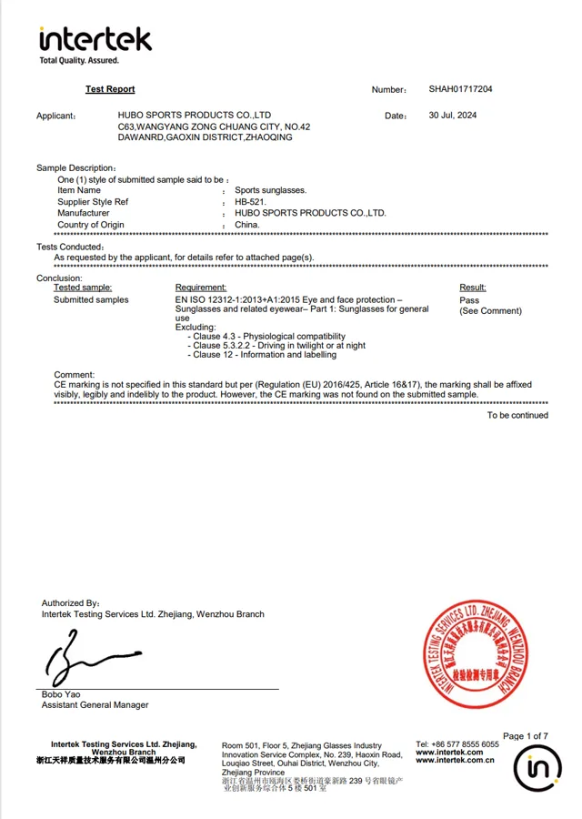 Product Testing Report